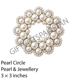 Pearl Circle UV DTF Logo Sticker Pearl jewellery circle emblem UV DTF sticker design