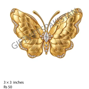 Golden Butterfly UV DTF Glass Sticker Golden butterfly UV DTF sticker design for glass