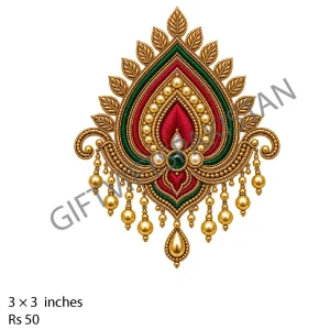 Paisley UV DTF Cosmetic Sticker Paisley jewel emblem UV DTF sticker design for cosmetic branding