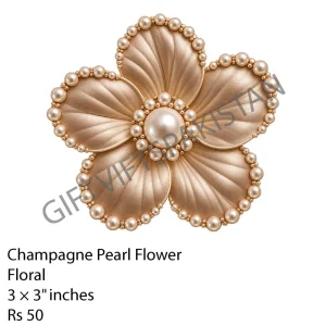 Champagne Pearl Flower UV DTF Logo Sticker Champagne pearl flower emblem UV DTF sticker design