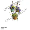 Hanging planter floral UV DTF sticker design for cosmetic branding