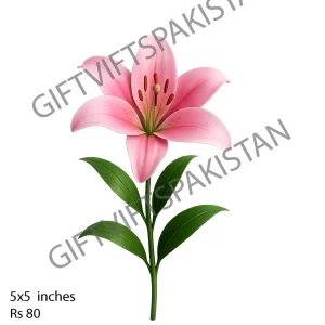 Pink Lily UV DTF Floral Sticker Pink lily flower UV DTF sticker design