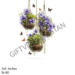 Hanging Floral Basket UV DTF Sticker Hanging floral basket UV DTF sticker design