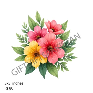 Pink Yellow Floral Bouquet UV DTF Sticker Pink and yellow floral bouquet UV DTF sticker design