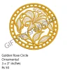 Golden ornamental circle emblem UV DTF sticker design