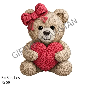 Teddy Bear UV DTF Kids Sticker Teddy bear holding a heart UV DTF sticker design for kids