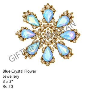 Blue Crystal Flower UV DTF Logo Sticker Blue crystal flower emblem UV DTF sticker design