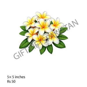 White Plumeria UV DTF Mug Sticker White plumeria flowers UV DTF sticker design for mugs