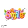 Colourful SMILE text UV DTF sticker design