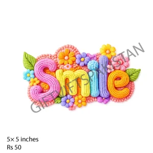 Smile Text UV DTF Quote Sticker Colourful SMILE text UV DTF sticker design