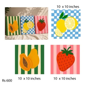 Lemon Strawberry Set UV DTF Sticker Pack Lemon and strawberry pattern UV DTF sticker pack design