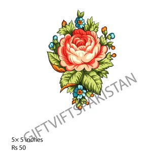 Peach Rose UV DTF Tumbler Sticker Peach rose bouquet UV DTF sticker design for tumblers