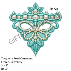 Turquoise Pearl Ornament UV DTF Sticker Turquoise pearl ornament UV DTF sticker design for business labels