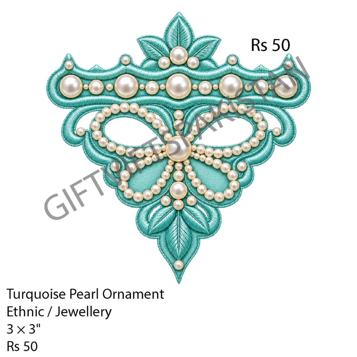 Turquoise pearl ornament UV DTF sticker design for business labels