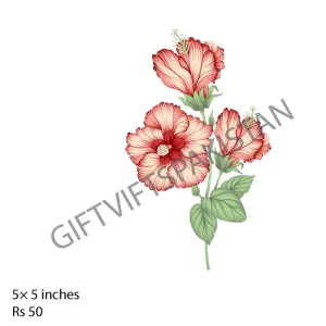 Pink Hibiscus UV DTF Tumbler Sticker Pink hibiscus floral UV DTF sticker design for tumblers