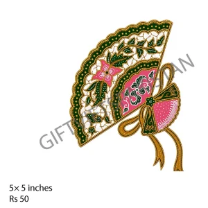 Decorative Fan UV DTF Packaging Sticker Decorative folding fan illustration UV DTF sticker design for packaging