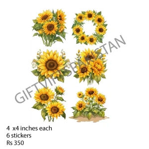 Sunflower Set UV DTF Sticker Pack Set of sunflower UV DTF sticker pack design