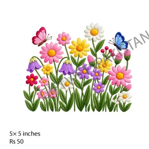 Wildflower Butterfly UV DTF Packaging Sticker Wildflower bouquet with butterfly UV DTF sticker design for packaging