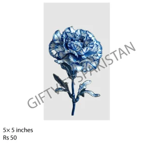 Blue Rose UV DTF Packaging Sticker Monochrome blue rose UV DTF sticker design for packaging