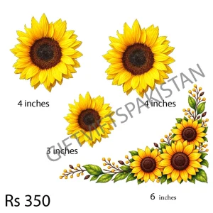 Sunflower Pair UV DTF Sticker Pack Pair of sunflower UV DTF sticker pack design