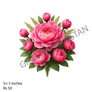 Pink Peony Bouquet UV DTF Floral Sticker Pink peony bouquet UV DTF sticker design