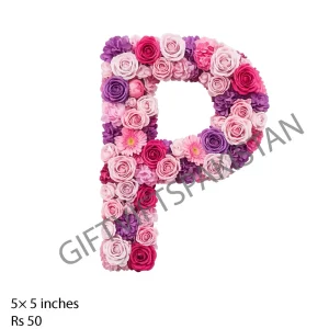 Floral Monogram P UV DTF Name Sticker Floral monogram letter P UV DTF sticker design