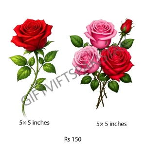 Red Roses Bouquet UV DTF Bottle Sticker Red roses bouquet UV DTF sticker design for bottles