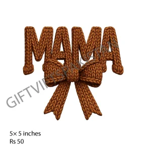 Mama Bow Text UV DTF Quote Sticker MAMA text with bow UV DTF sticker design