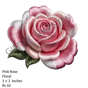 Pink Rose UV DTF Sticker Pink rose emblem UV DTF sticker design for business labels