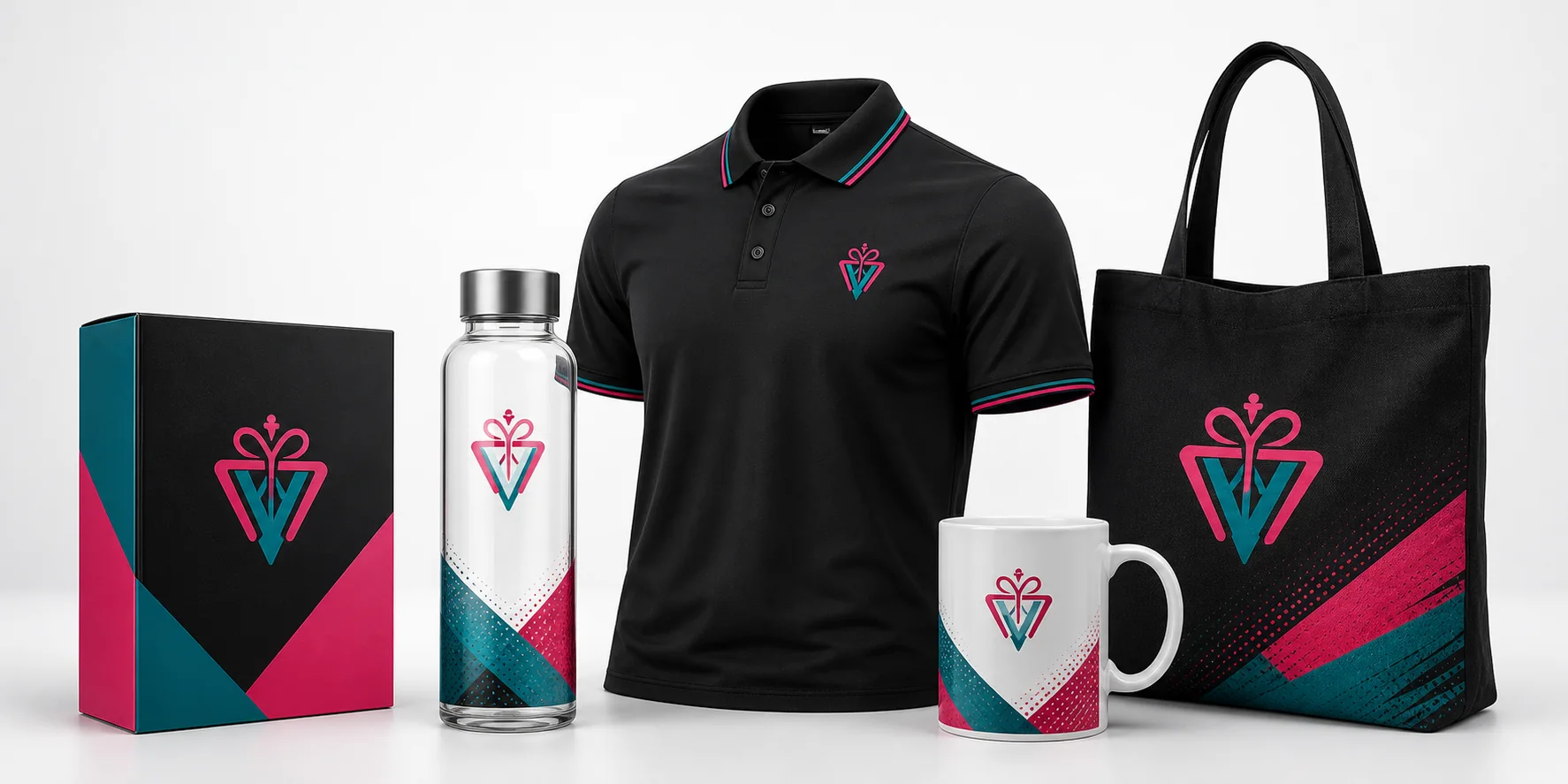 Corporate printed packaging, apparel and merchandise
