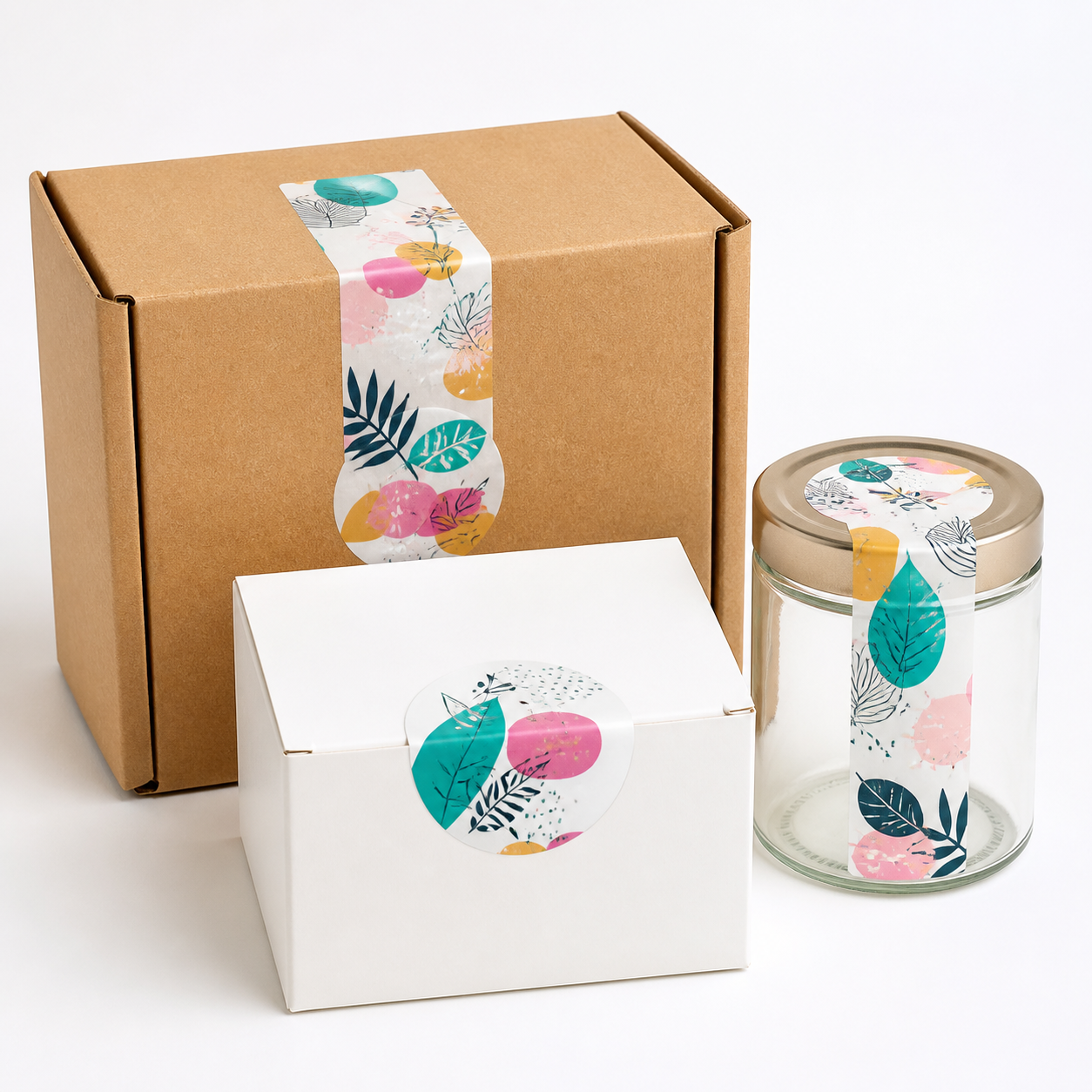 UV DTF labels on packaging and jar